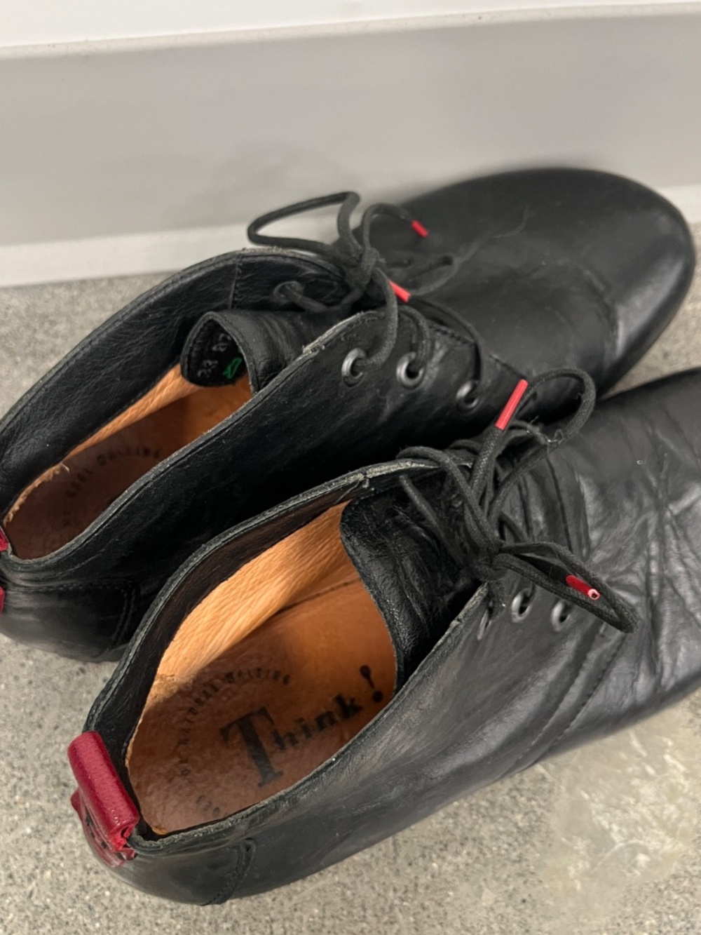 ✨ Think! Leather Ankle Boots / Chukka Shoes | Model 87074 | Size EU 37 | Black | - Picture 4 of 7